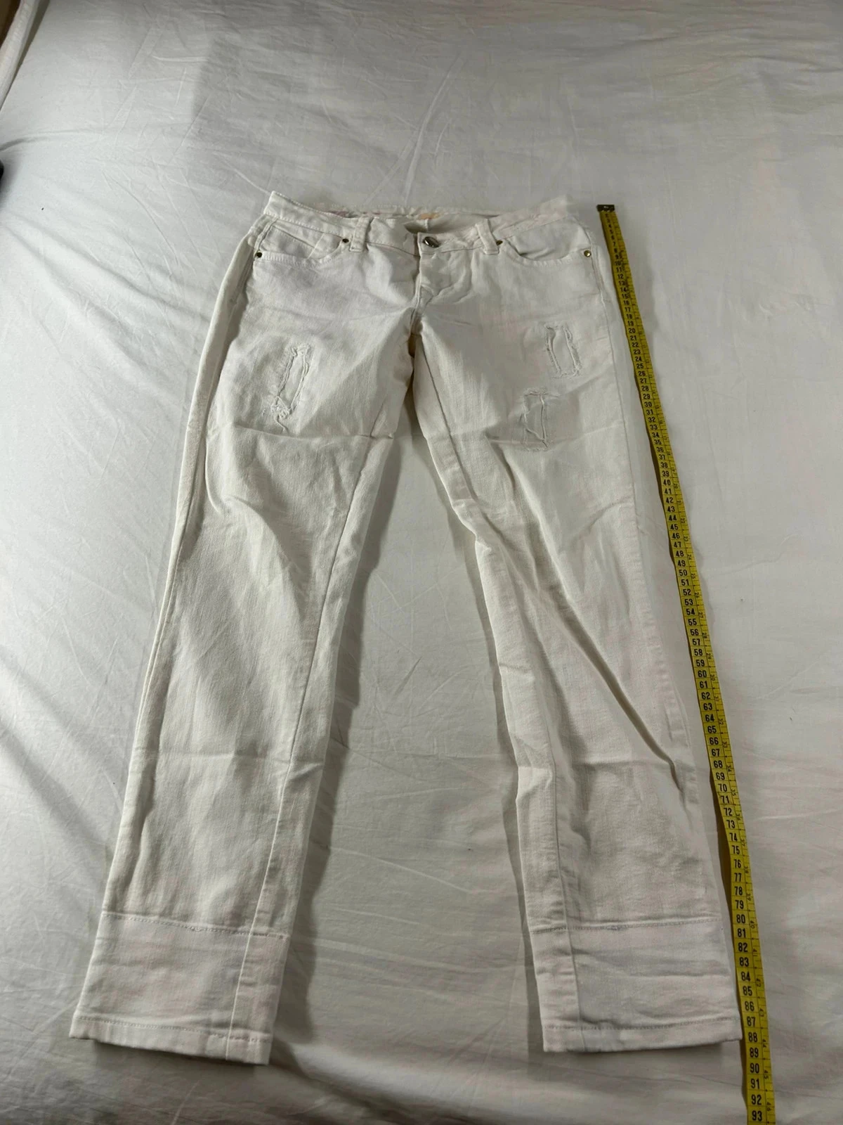 Jean blanc taille haute